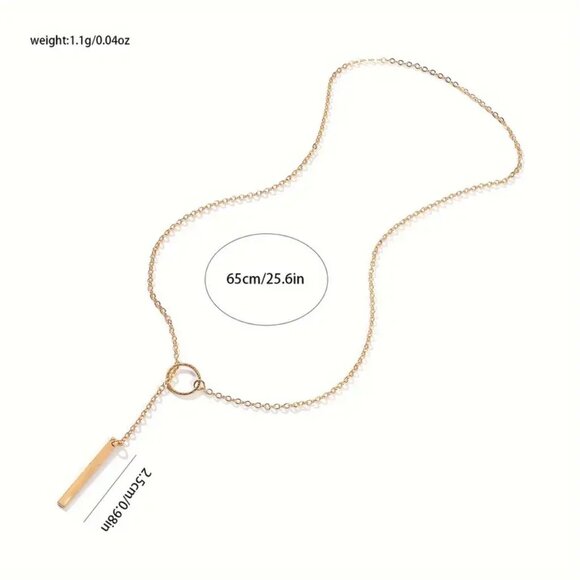 Gold-Tone Drop Pendant Necklace - Picture 6 of 7